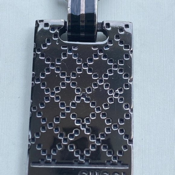 - Gucci Sliver Sterling Diamantissima Black Necklace 23" - Picture 8 of 15